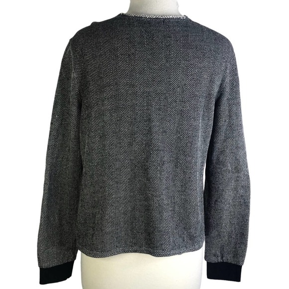 Caslon Casual Open Front Jacket Large Grey White - Picture 3 of 9